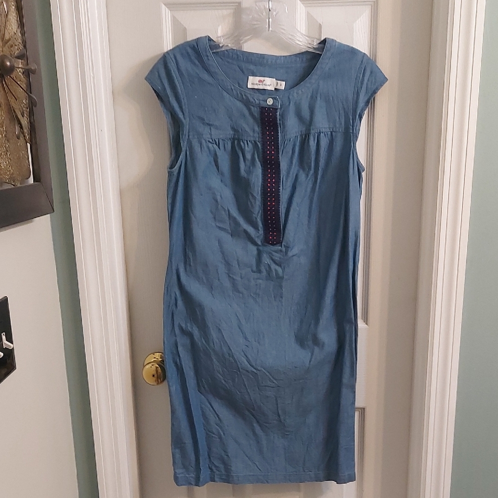 Vineyard Vines Blue Cap Sleeve Mini Dress
